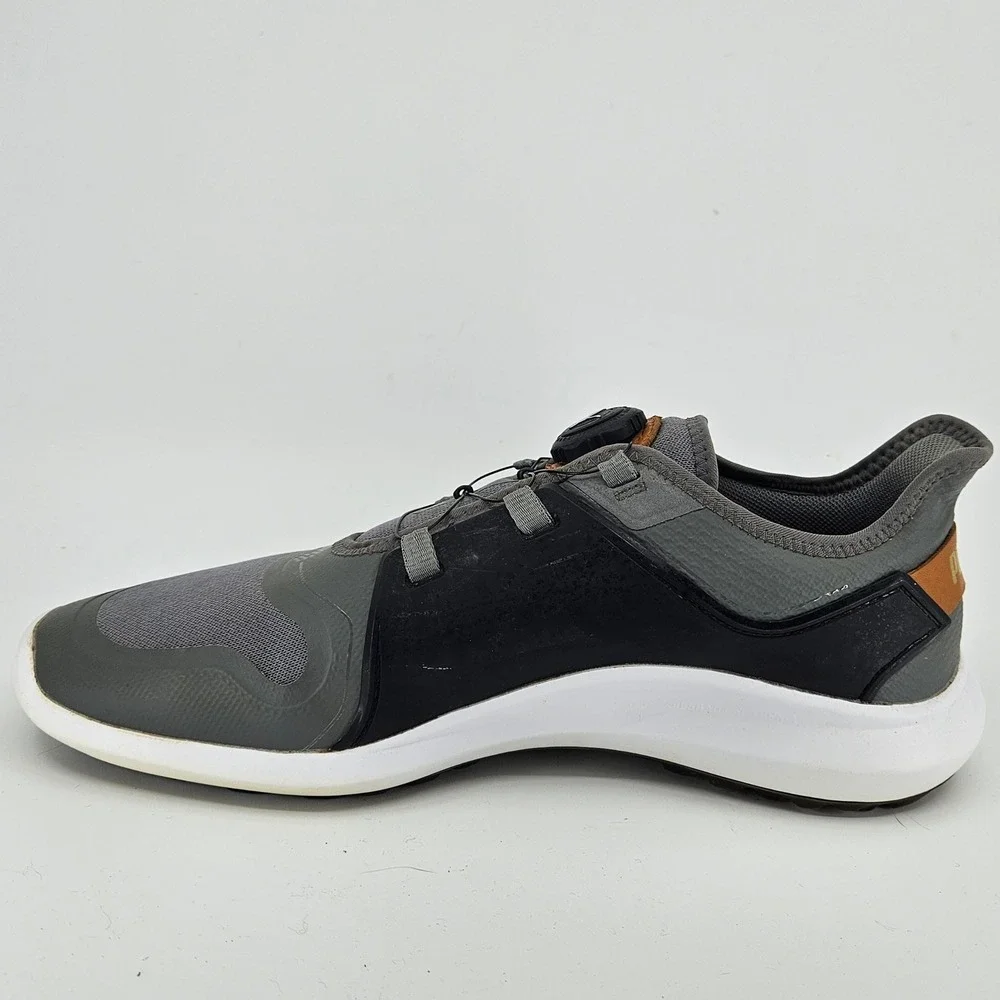 Men's PUMA Ignite PWRADAPT Golf Shoes DISC lacing system Waterproof Gray Black‎
